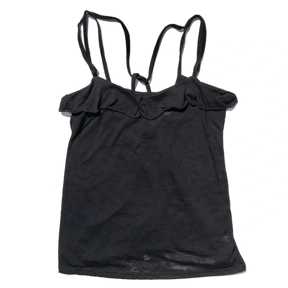 Silence + Noise Tank Top Women Small Spaghetti Strap Sleeveless Black Lace Print - Picture 9 of 11